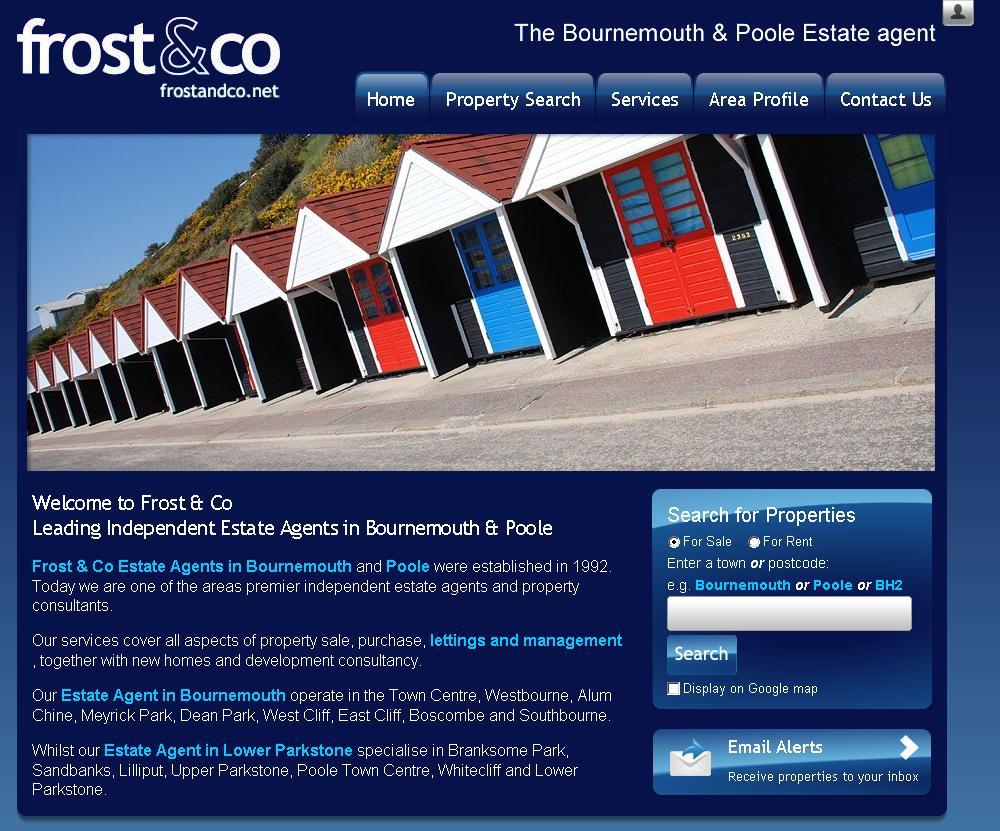Website design of the week - Frost &Co Estate Agents in Bournemouth